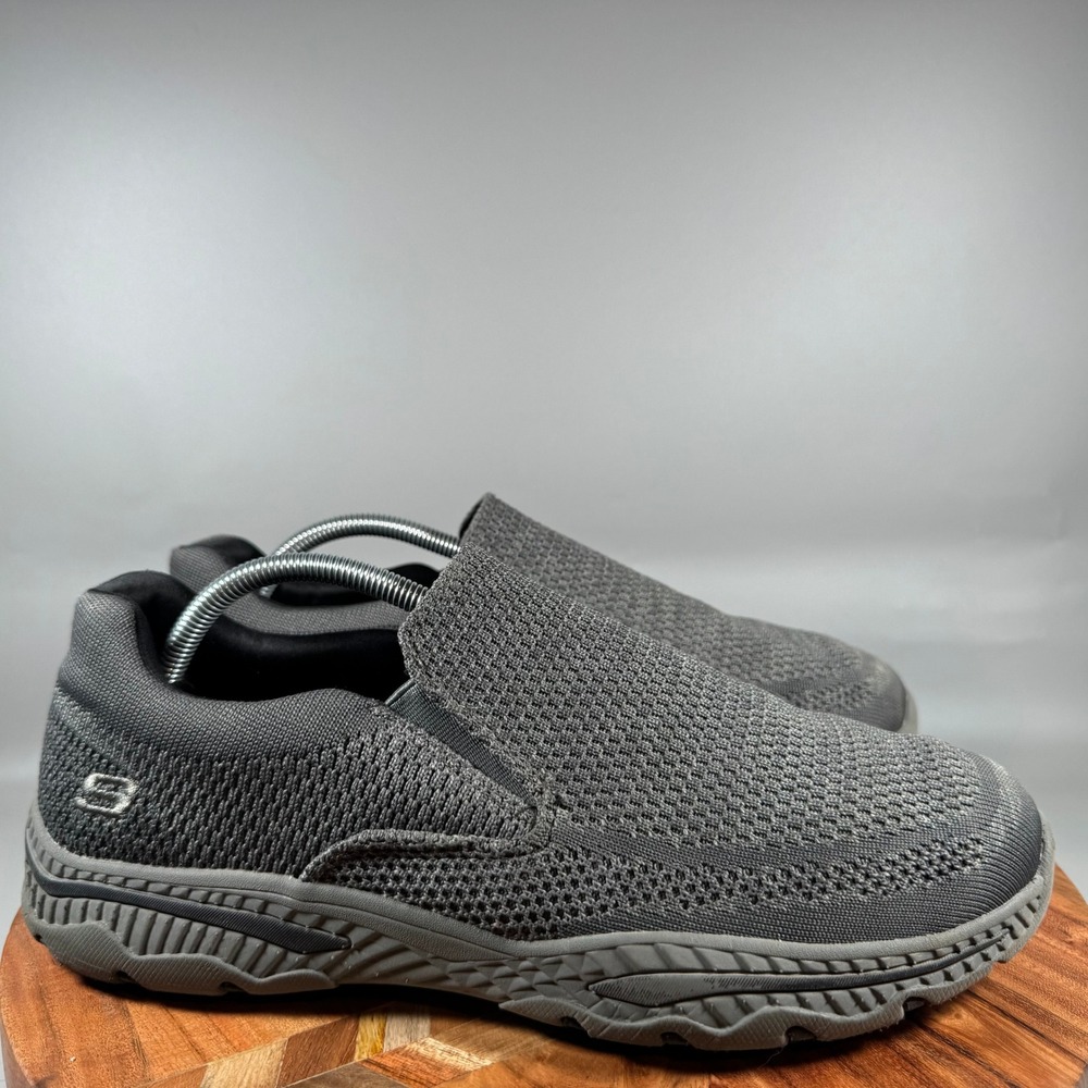 Skechers Relaxed Fit Air-Cooled Memory Foam Gray Slip On Shoes Mens 10.5 65543